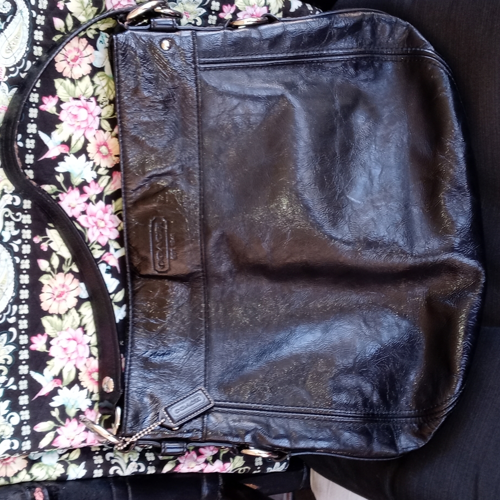 COACH BLACK LEATHER HOBO
